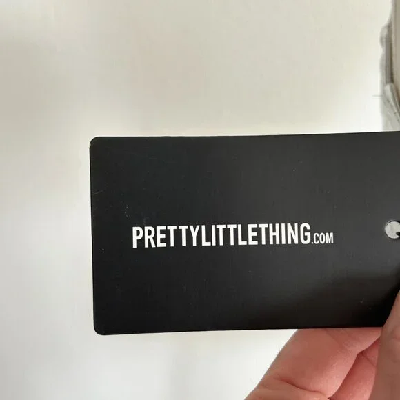 Pretty Little Things Bralette Silver Metallic Croc Halter Bustier NWT - Picture 8 of 12